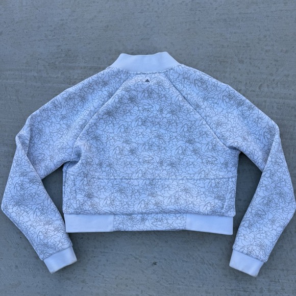 BALANCE ATHLETICA Vitality White Floral Flight Bomber Intensity Jacket Cropped M - Picture 4 of 6